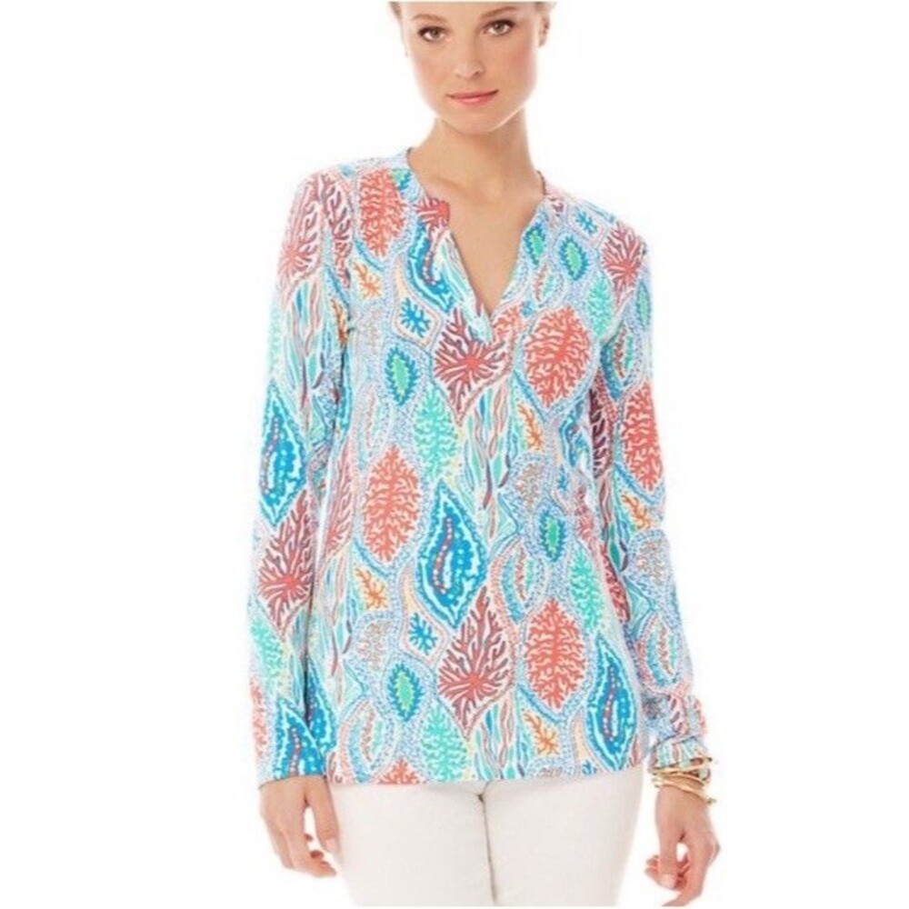 Lilly Pulitzer Odette Tunic Multi Minnow Print size XS